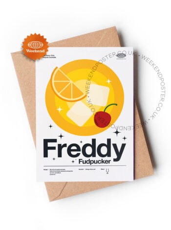 Mid-century modern Freddy Fudpucker Cocktail greeting card