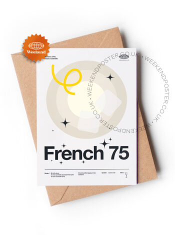 Mid-century modern French 75 Cocktail greeting card