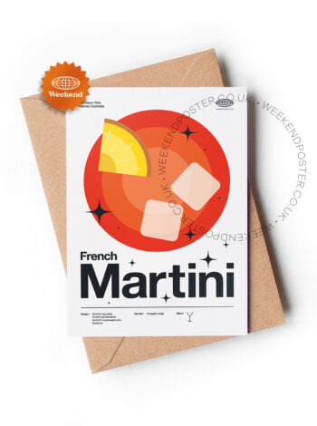 Mid-century modern French Martini Cocktail greeting card
