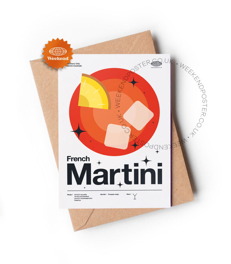 Mid-century modern French Martini Cocktail greeting card