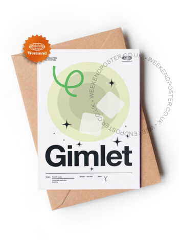 Mid-century modern Gimlet Cocktail greeting card