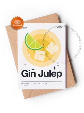 Mid-century modern Gin Julep Cocktail greeting card