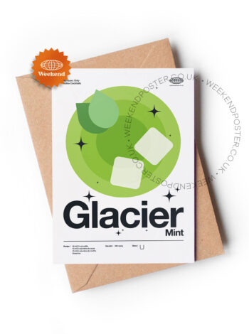 Mid-century modern Glacier Mint Cocktail greeting card