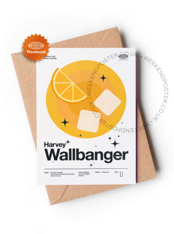 Mid-century modern Harvey Wallbanger Cocktail greeting card
