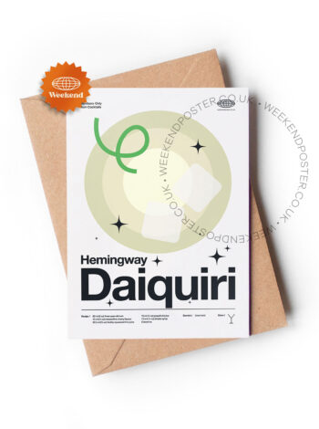 Mid-century modern Hemingway Daiquiri Cocktail greeting card