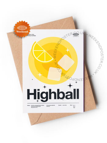 Mid-century modern Highball Cocktail greeting card
