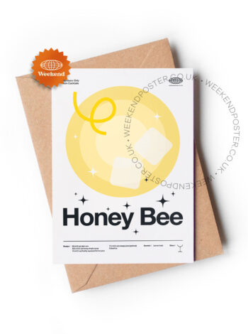 Mid-century modern Honey Bee Cocktail greeting card