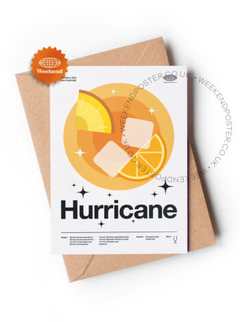 Mid-century modern Hurricane Cocktail greeting card