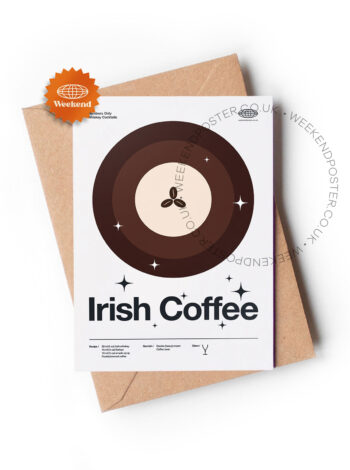 Mid-century modern Irish Coffee Cocktail greeting card