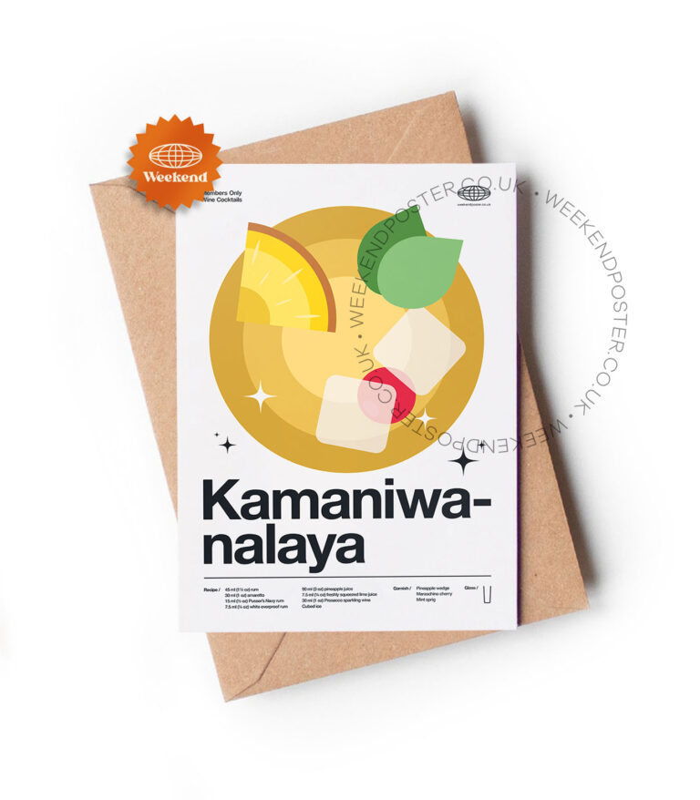 Mid-century modern Kamaniwanalaya Cocktail greeting card