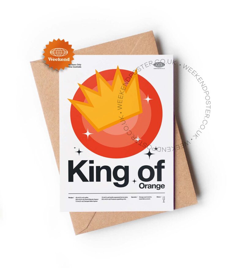 Mid-century modern King of Orange Cocktail greeting card