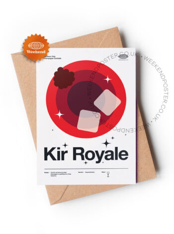 Mid-century modern Kir Royale Cocktail greeting card