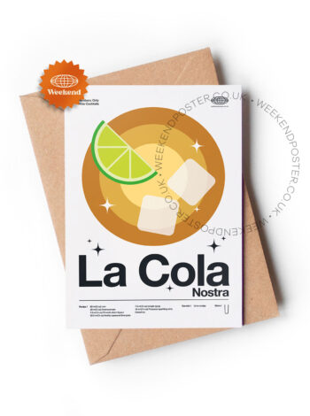Mid-century modern La Cola Nostra Cocktail greeting card