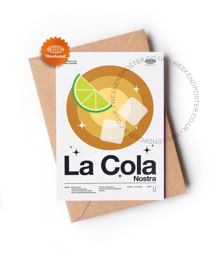 Mid-century modern La Dolce Vita Cocktail greeting card