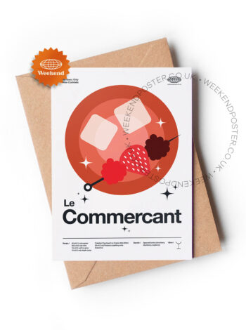 Mid-century modern Le Commercant Cocktail greeting card
