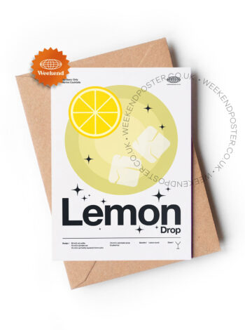 Mid-century modern Lemon Drop Cocktail greeting card