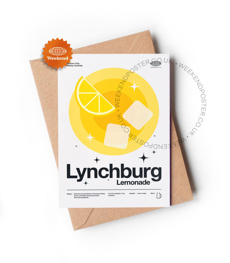 Mid-century modern Lynchburg Lemonade Cocktail greeting card