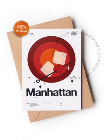 Mid-century modern Manhattan Cocktail greeting card