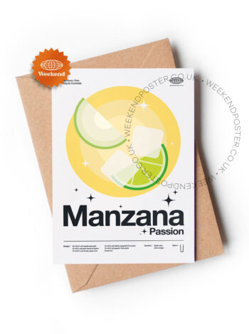 Mid-century modern Manzana Passion Cocktail greeting card