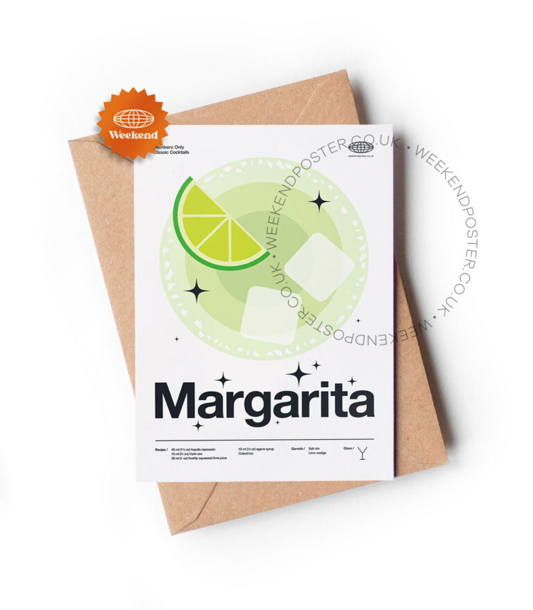 Mid-century modern Margarita Cocktail greeting card