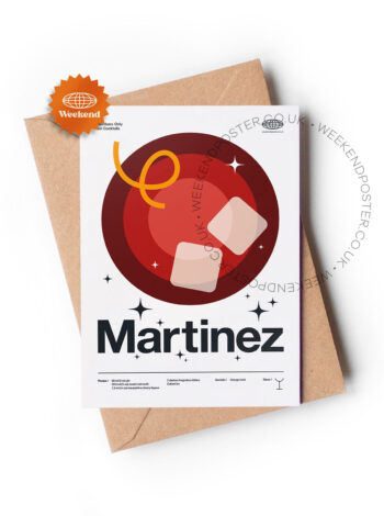 Mid-century modern Martinez Cocktail greeting card