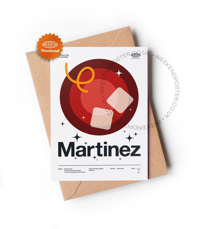 Mid-century modern Martinez Cocktail greeting card