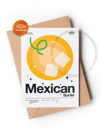 Mid-century modern Mexican Surfer Cocktail greeting card