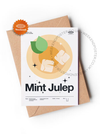 Mid-century modern Mint Julep Cocktail greeting card