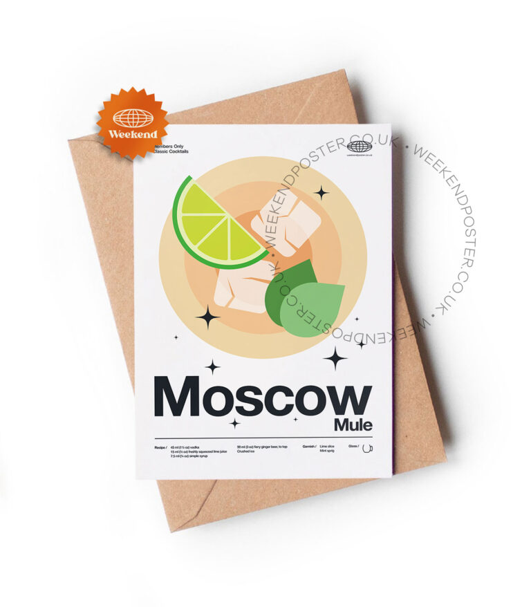 Mid-century modern Moscow Mule Cocktail greeting card