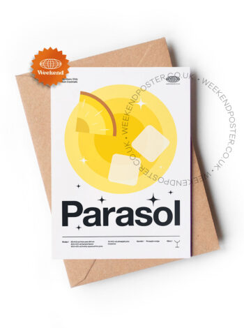 Mid-century modern Parasol Cocktail greeting card