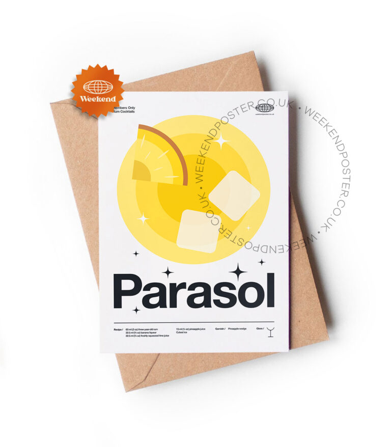 Mid-century modern Parasol Cocktail greeting card