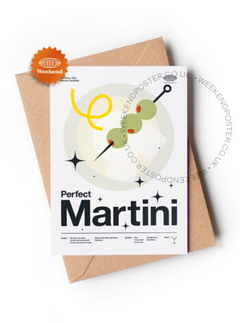 Mid-century modern Perfect Martini Cocktail greeting card