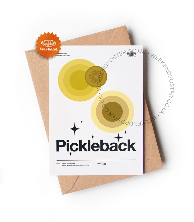 Mid-century modern Pickleback Cocktail greeting card