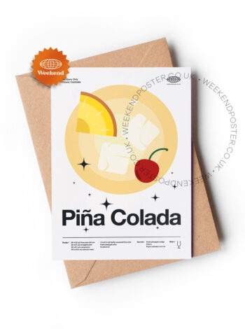 Mid-century modern Pina Colada Cocktail greeting card
