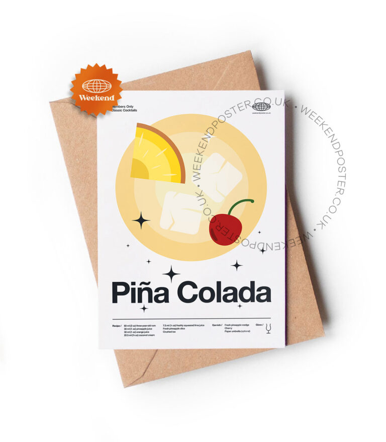 Mid-century modern Pina Colada Cocktail greeting card