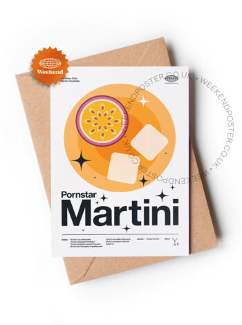 Mid-century modern Pornstar Martini Cocktail greeting card