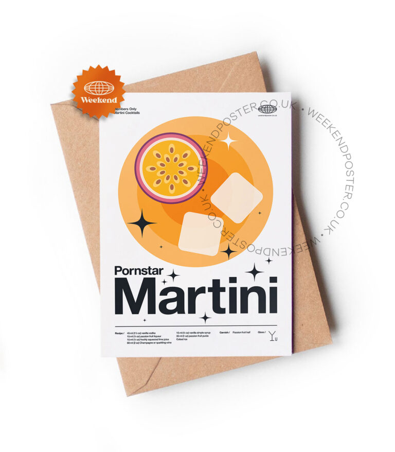 Mid-century modern Pornstar Martini Cocktail greeting card