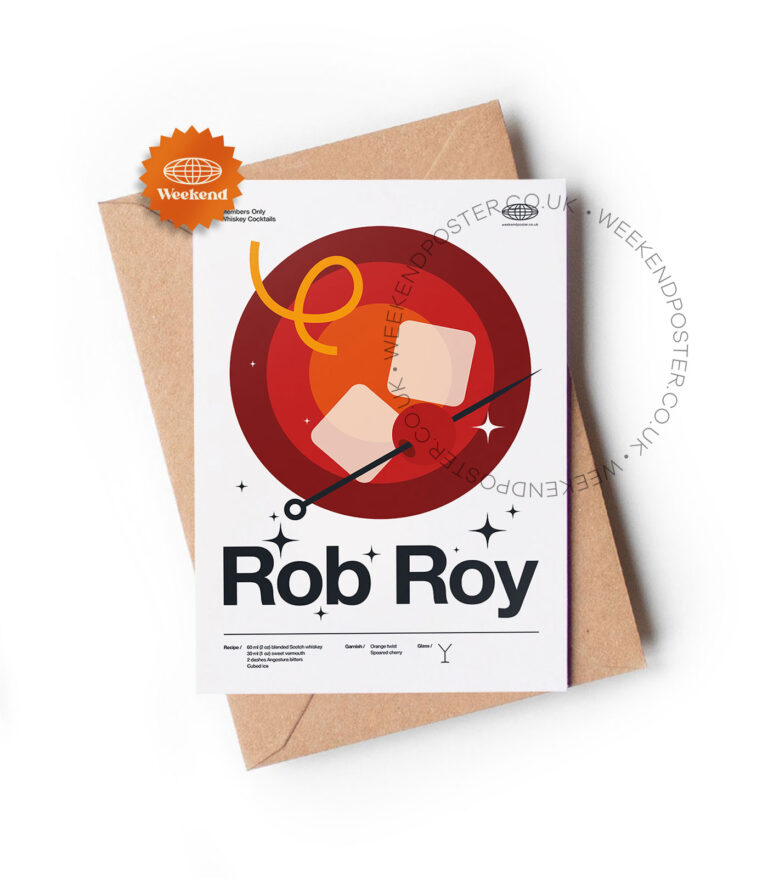 Mid-century modern Rob Roy Cocktail greeting card