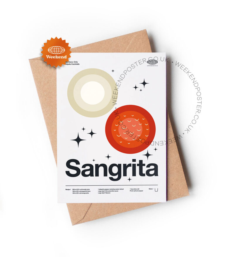 Mid-century modern Sangrita Cocktail greeting card