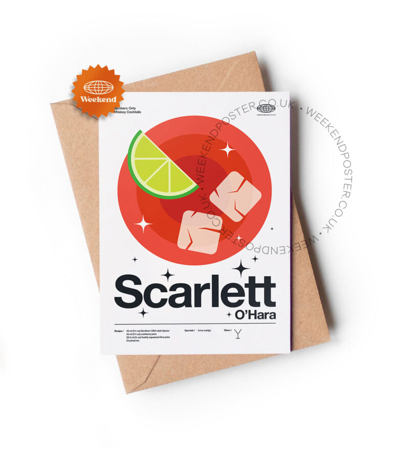 Mid-century modern Scarlett O'Hara Cocktail greeting card