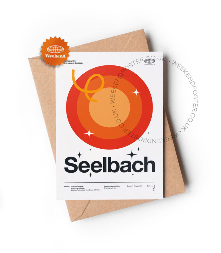 Mid-century modern Seelbach Cocktail greeting card