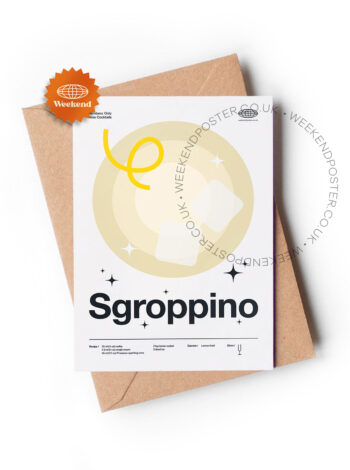 Mid-century modern Sgroppino Cocktail greeting card