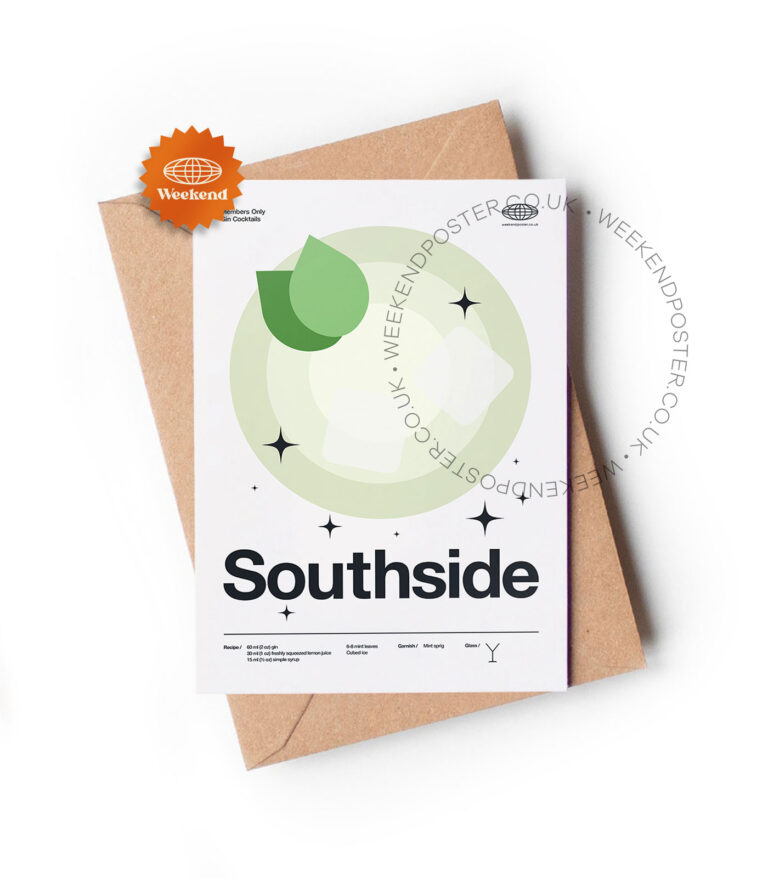 Mid-century modern Southside Cocktail greeting card