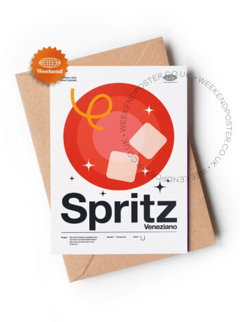 Mid-century modern Spritz Veneziano Cocktail greeting card