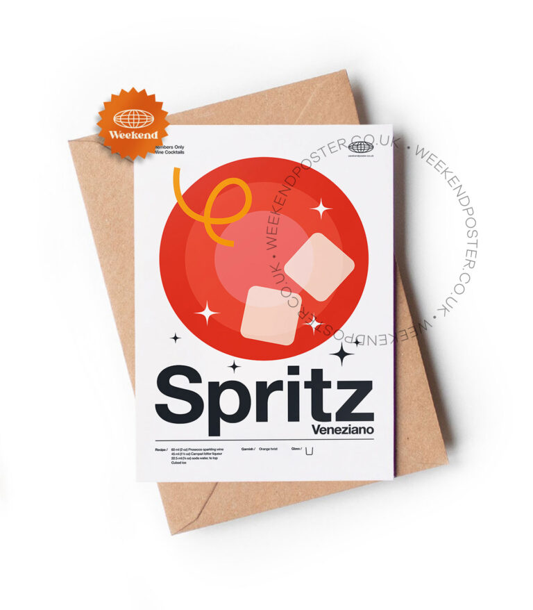 Mid-century modern Spritz Veneziano Cocktail greeting card