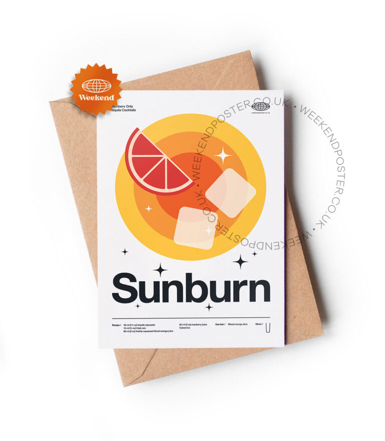 Mid-century modern Sunburn Cocktail greeting card