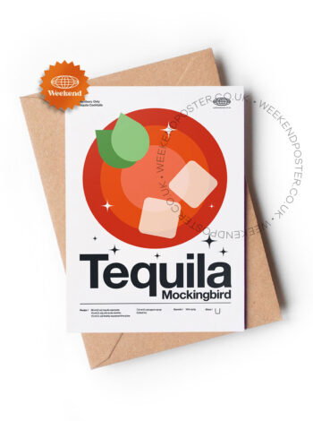 Mid-century modern Tequila Mockingbird Cocktail greeting card