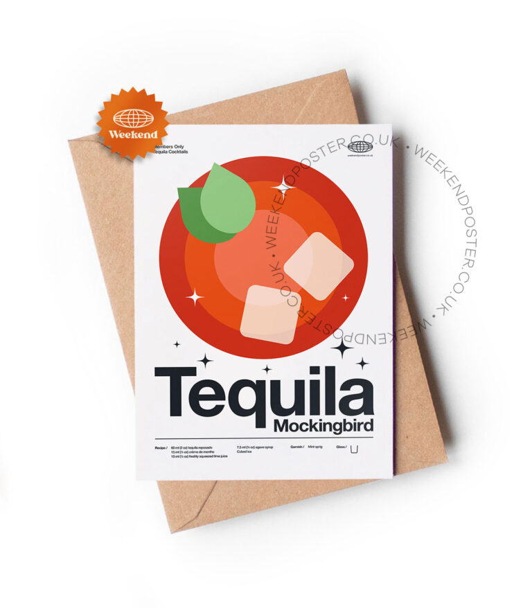 Mid-century modern Tequila Mockingbird Cocktail greeting card
