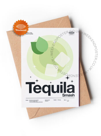 Mid-century modern Tequila Smash Cocktail greeting card