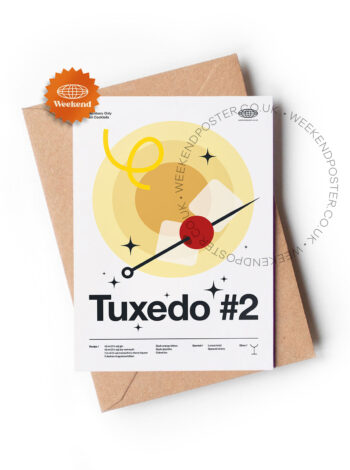 Mid-century modern Tuxedo #2 Cocktail greeting card